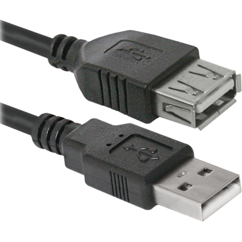 Кабель продовжувач USB 2.0 AM-AF, 3.0 м, чорний, 02-10 Defender