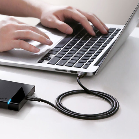 Кабель USB 3.0 AM-Type-C M, 2 м, 60W Nickel Plating Aluminum Braid Чорний, US184 UGREEN