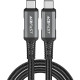 Кабель USB 4.0 Type-C M-M, 1 м 240W, Thunderbolt 3/4 compatible, C1-09 Black-grey Acefast