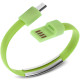 Кабель-браслет micro USB 2.0, зелений RTL