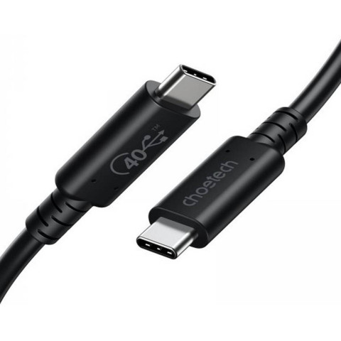 Кабель USB 4.0 Thunderbolt Type-C M-M, 0,8 м, 240W Gen 3, 40Gbps 8K@60Hz Choetech