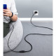 Кабель продовжувач USB 2.0 AM-AF, 3м, Nickel Plating Extension Cable Чорний, US103 UGREEN