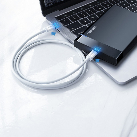 Кабель USB 2.0 Type-C M-M, 2 м, 60W Білий, ABS Cover US264 UGREEN