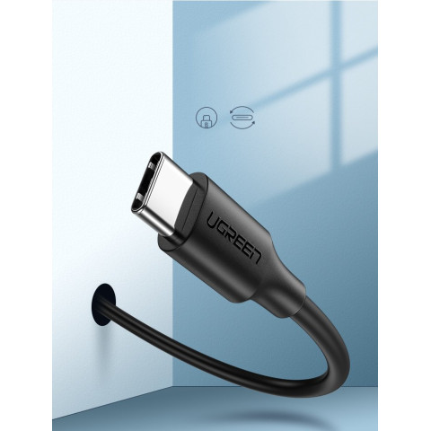 Кабель USB 2.0 AM-Type-C M, 3 м, 60W Nickel Plating Чорний, US287 UGREEN