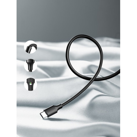 Кабель USB 2.0 AM-Type-C M, 3 м, 60W Nickel Plating Чорний, US287 UGREEN