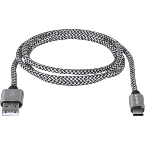 Кабель USB 2.0 AM-Type-C M, 1.0 м, білий, 09-03T PRO Defender