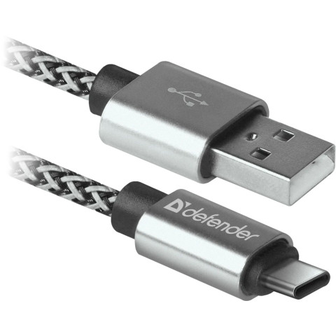 Кабель USB 2.0 AM-Type-C M, 1.0 м, білий, 09-03T PRO Defender