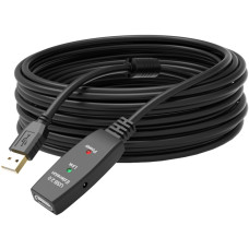 Кабель продовжувач USB 2.0 AM-AF, 30.0 м, активний, з додатковим живленням