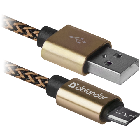 Кабель USB 2.0 AM-micro BM, 1.0 м, золотистий, 08-03T PRO Defender