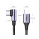 Кабель USB 2.0 Type-C M-M, 3 м, 90°, 60W Чорний, US255 UGREEN