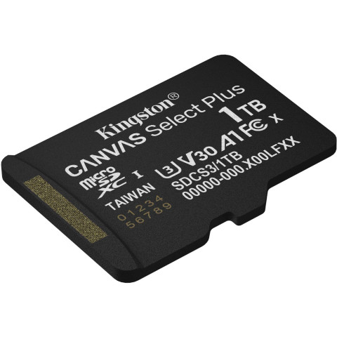 Memory card microSDXC 1TB Kingston Canvas Select Plus Gen3 C10 A1 V30 U3, Retail