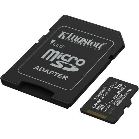 Memory card microSDXC 1TB Kingston Canvas Select Plus Gen3 C10 A1 V30 U3, Retail + adapter