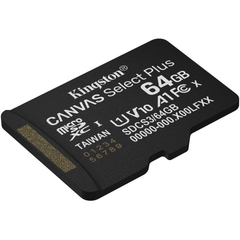 Memory card microSDXC 64Gb Kingston Canvas Select Plus Gen3 A1 C10, Retail