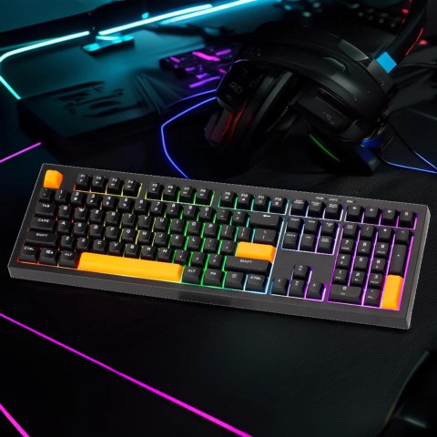 Клавіатура ігрова мембранна XTRIKE ME KB-512 UA 108кл. Silent switch LED підсвітка, USB, чорна