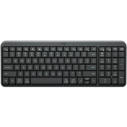 Клавіатура бездротова LOGITECH K250 UKR, 2.4GHZ/BT, Graphite