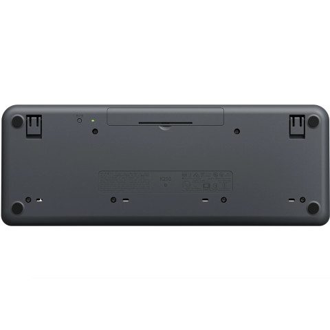 Клавіатура бездротова LOGITECH K250 UKR, 2.4GHZ/BT, Graphite