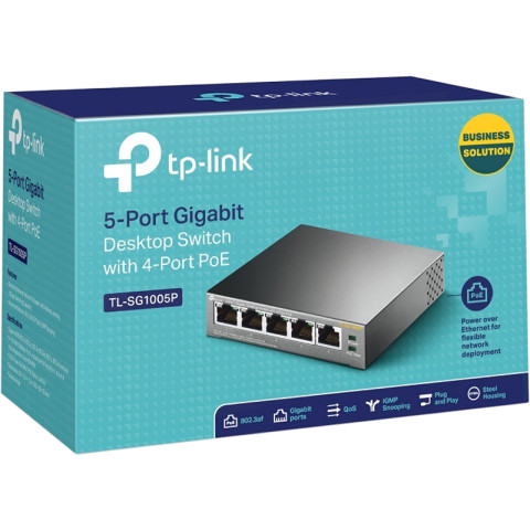 Комутатор TP-Link TL-SG1005P, 5 портовий, 10/100/1000 / POE