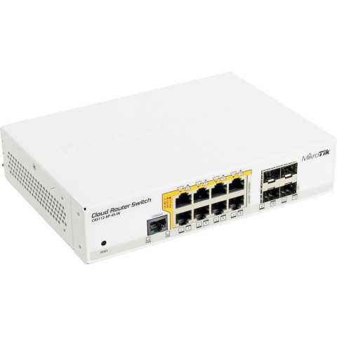 Комутатор Mikrotik CRS112-8P-4S-IN, 8x Gigabit Passive PoE / 802.3af/at ports, 4x SFP ports, RouterO