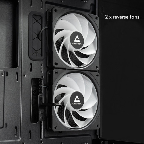 Корпус Chieftec VISTA GT-01B-OP 3x120mm A-RGB, ATX, без БЖ, Black