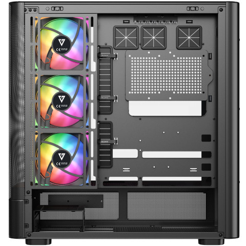 Корпус Modecom VOLCANO AQ500 ARGB MIDI FRONT LCD 6,2”, 4x120mm fans BLACK без БЖ ATX
