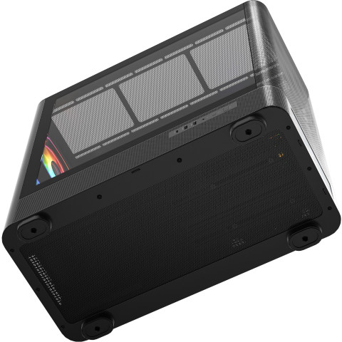 Корпус Modecom VOLCANO AQ500 ARGB MIDI FRONT LCD 6,2”, 4x120mm fans BLACK без БЖ ATX