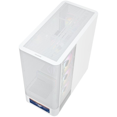 Корпус Modecom VOLCANO AQ500 ARGB MIDI FRONT LCD 6,2”, 4x120mm fans WHITE без БЖ ATX