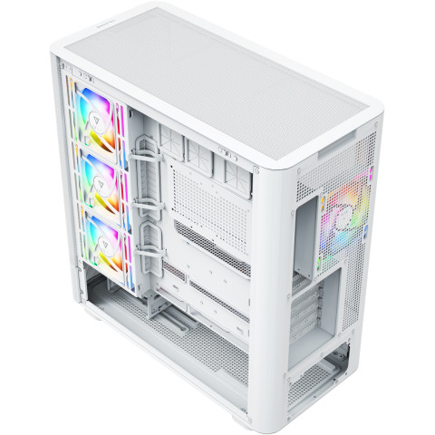 Корпус Modecom VOLCANO AQ500 ARGB MIDI FRONT LCD 6,2”, 4x120mm fans WHITE без БЖ ATX