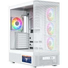 Корпус Modecom VOLCANO AQ400 ARGB MIDI SIDE LCD 6,2”, 4x120mm fans WHITE без БЖ ATX