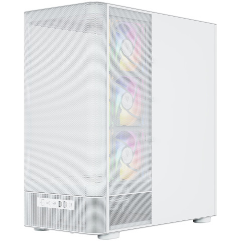 Корпус Modecom VOLCANO AQ400 ARGB MIDI SIDE LCD 6,2”, 4x120mm fans WHITE без БЖ ATX