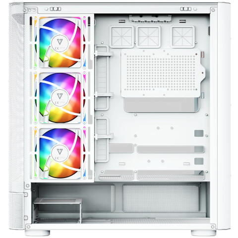 Корпус Modecom VOLCANO AQ400 ARGB MIDI SIDE LCD 6,2”, 4x120mm fans WHITE без БЖ ATX