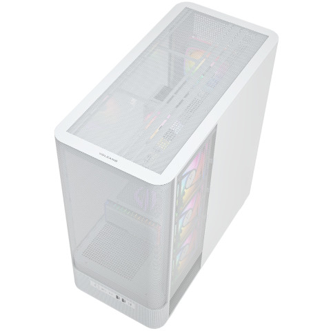 Корпус Modecom VOLCANO AQ400 ARGB MIDI SIDE LCD 6,2”, 4x120mm fans WHITE без БЖ ATX