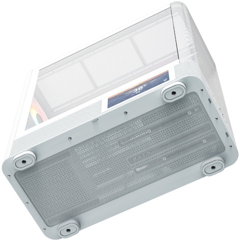 Корпус Modecom VOLCANO AQ400 ARGB MIDI SIDE LCD 6,2”, 4x120mm fans WHITE без БЖ ATX