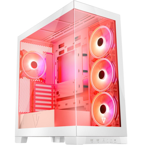 Корпус Modecom VOLCANO SPACE APEX ARGB 4x140mm fans MIDI USB 3.0x2+TYPE-C WHITE без БЖ ATX