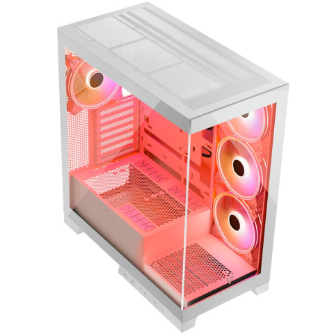 Корпус Modecom VOLCANO SPACE APEX ARGB 4x140mm fans MIDI USB 3.0x2+TYPE-C WHITE без БЖ ATX