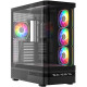 Корпус Modecom VOLCANO AQ200 ARGB MIDI FRONT LCD, 4x120mm fans BLACK без БЖ ATX