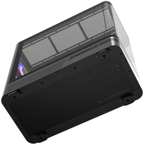 Корпус Modecom VOLCANO AQ200 ARGB MIDI FRONT LCD, 4x120mm fans BLACK без БЖ ATX