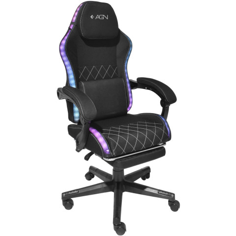 Крісло ігрове AGN 3 клас,150 кг, 80мм, RGB підсвітка, чорне