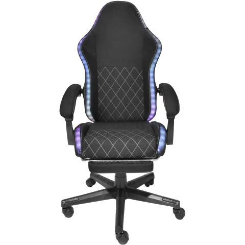 Крісло ігрове AGN 3 клас,150 кг, 80мм, RGB підсвітка, чорне