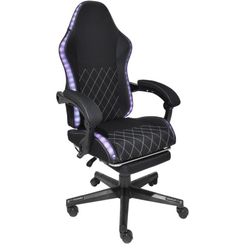 Крісло ігрове AGN 3 клас,150 кг, 80мм, RGB підсвітка, чорне
