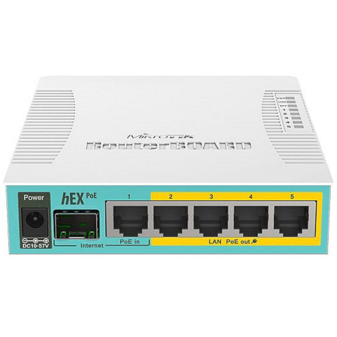 Маршрутизатор Mikrotik RB960PGS hEX PoE with 800MHz CPU, 128MB RAM, 5x Gigabit LAN (four with PoE ou