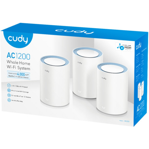 Система WiFi Cudy M1200(3-pack), AC1200 Wi-Fi Mesh Solution
