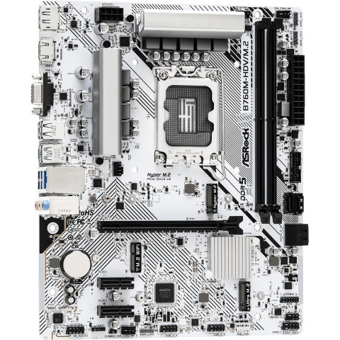 ASRock B760M-HDV/M.2 (1700/B760, 2*DDR5, 1xPCIex16, 4xSATA, 2xM.2, 2.5GLan, 7.1ch, mATX)