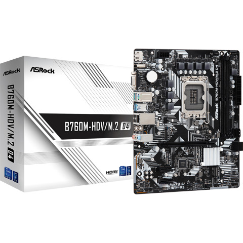 ASRock B760M-HDV/M.2 D4 (1700/B760, 2*DDR4, 1xPCIex16, 4xSATA, 3xM.2, GLan, 7.1ch, mATX)