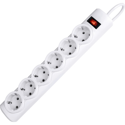 Power filtr 1.8м Defender DFS151, 6 розеток, білий