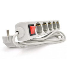 Power filtr 3.0м RITAR G530CU, 5 розеток, 220В, 10А, сірий