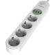 Power filtr 2.0м Energizer 4 розетки, 4xUSB 3.4A, з заземленням білий