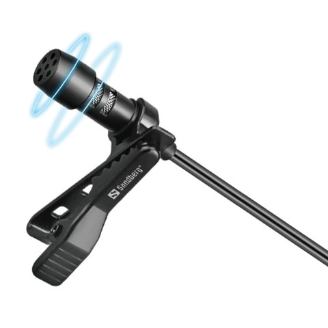 Мікрофон петличний Sandberg Streamer USB Clip USB-A/USB-C, провідний, кабель 3м, чорний