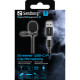 Мікрофон петличний Sandberg Streamer USB Clip USB-A/USB-C, провідний, кабель 3м, чорний