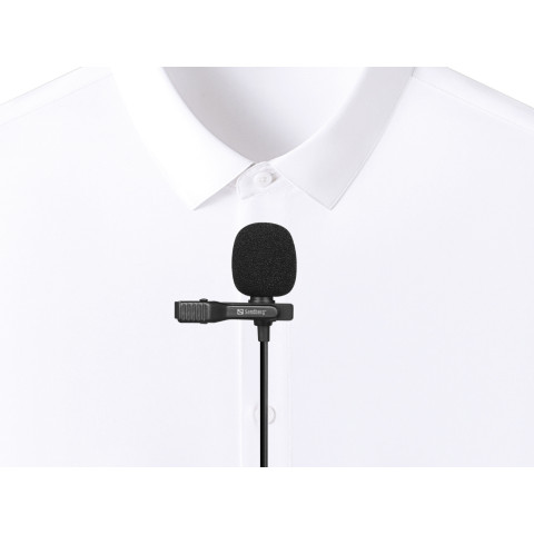 Мікрофон петличний Sandberg Streamer USB Clip USB-A/USB-C, провідний, кабель 3м, чорний