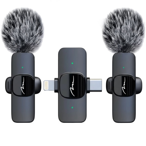 Бездротовий петличний мікрофон Media-Tech USB-C/Lightning 2-Pack Micro-Mic Duo MT416 Black